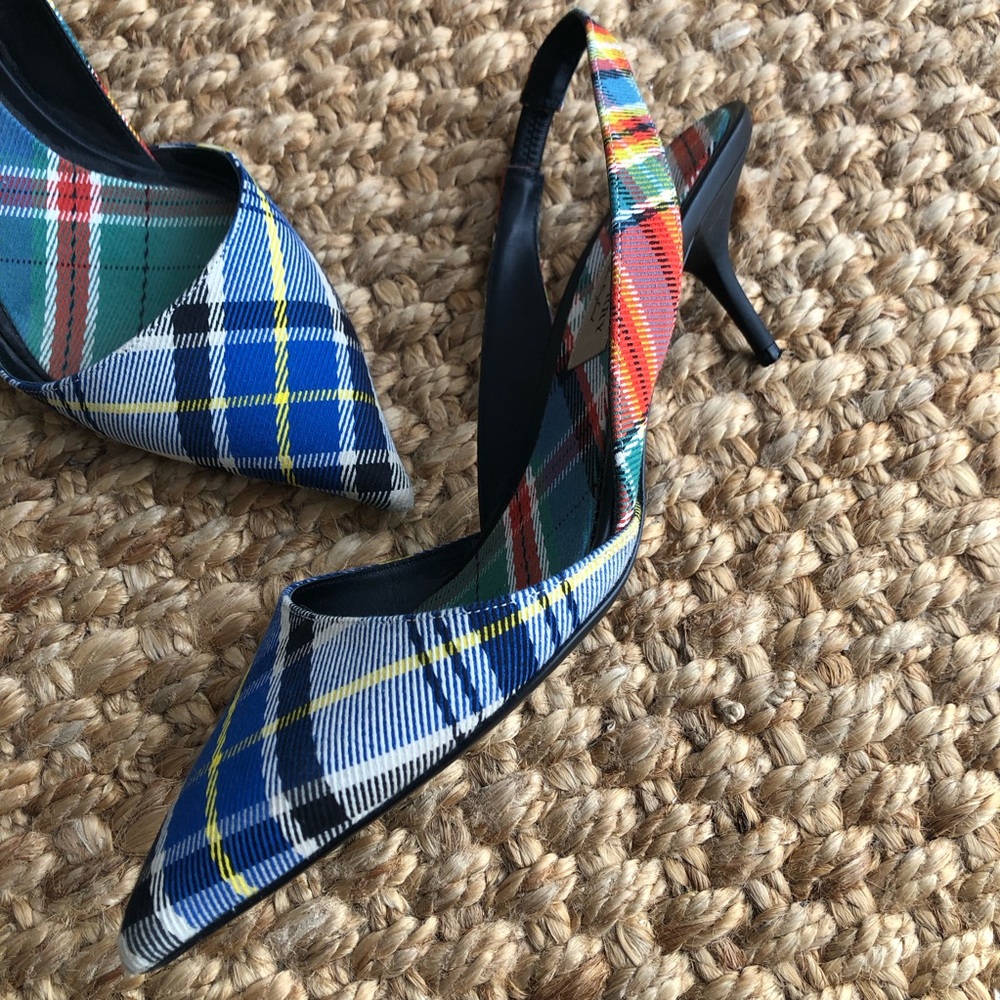 Burberry Annice Tartan Slingbacks. Size 38.5 - Picture 6 of 15
